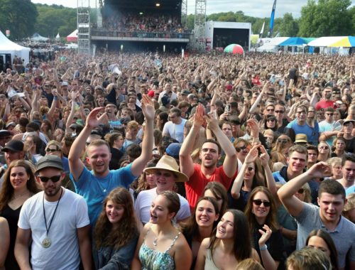 Public rassemblé devant une scène lors de la Fête de la musique à Arras
